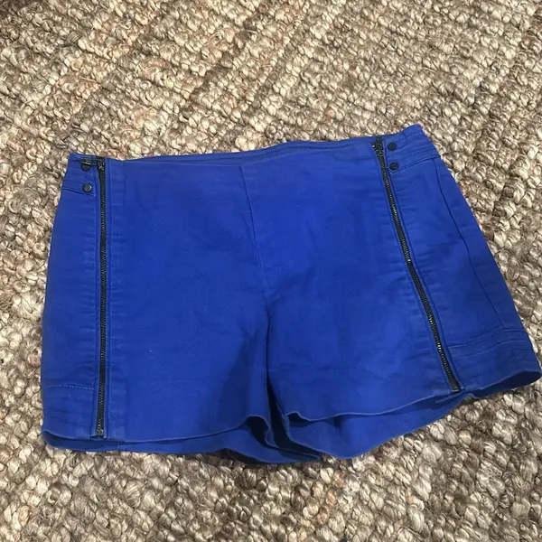 Touch Match Couture Style Japanese Brand Royal Blue Zip Shorts Size Small - Image 2