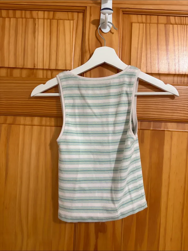 American Eagle Size XS Blue Ribbed Striped Tank Top - Image 4