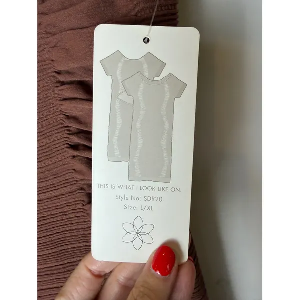 AURA Ruched Bodycon Dress Women Large‎ Brown NWT Cutout Back Ribbed Knit Sheath - Image 10
