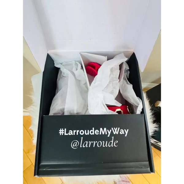 Larroudé Milan Slide‎ Cushioned Sandal (Women), Scarlett Red, Size 8/9, NWT - Image 8
