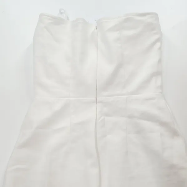 MORE TO COME Sophia Strapless Midi Dress in White XS - Image 8