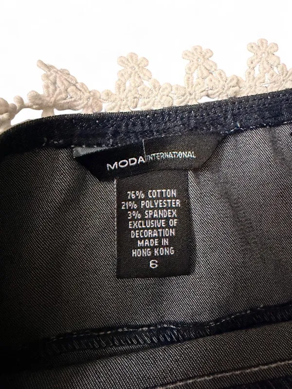 Vintage Moda International Strapless Denim Lace Dress Size 6 - Image 4