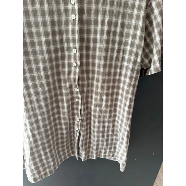 Northern Reflections Vintage Cottage Country L Plaid Cotton Button Shirt V-Neck - Image 4