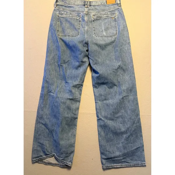 American Eagle 90s Wide Leg Patch Pocket Denim Jeans Blue Women Size 10 Regular - Image 5