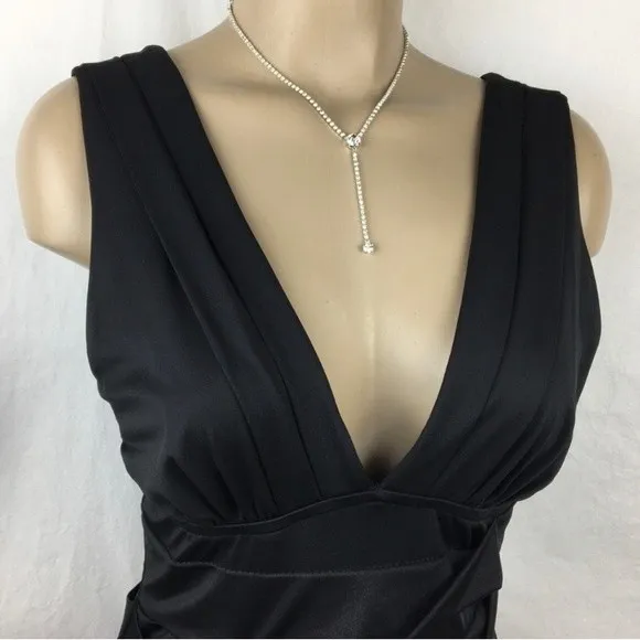 Nikibiki Black Slinky Body Con Bandage Sleeveless Mini Dress L - Image 4