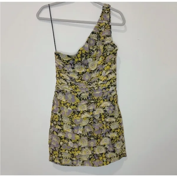 NWT Zara Ruched Floral Mini Dress Sz S - Image 3