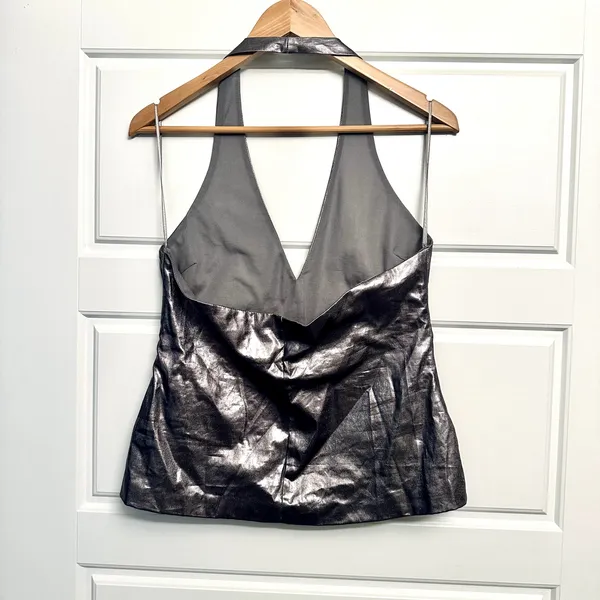 Zara Metallic Halter Top Sz L - Image 4
