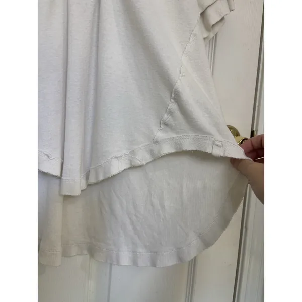 Free People We the Free White Heritage Henley Top Linen Cotton Oversized XS Boho - Image 10