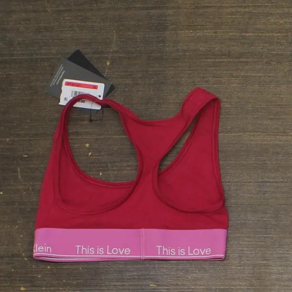 NWT Calvin Klein Womens Pride This Is Love Tonal Unlined Bralette Persian Red XS - Image 4