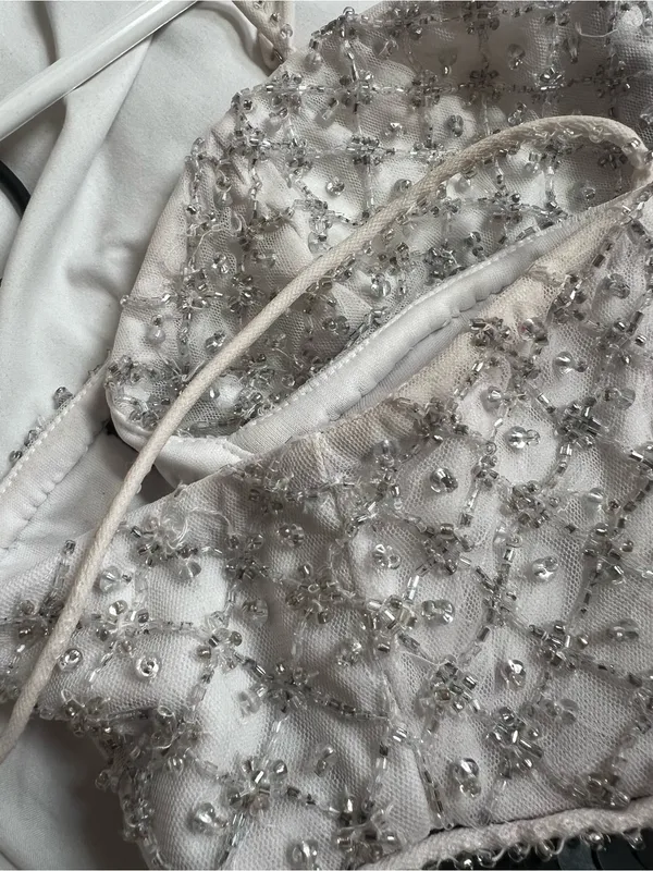 MAJORELLE Pamela White Beaded & Black Sequin Mini Dress from Revolve - Image 3