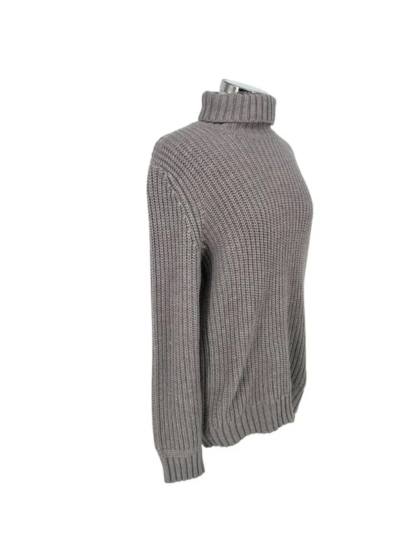 Bershka Chunky Turtleneck Sweater Cozycore Minimalist Gray Size Medium - Image 6