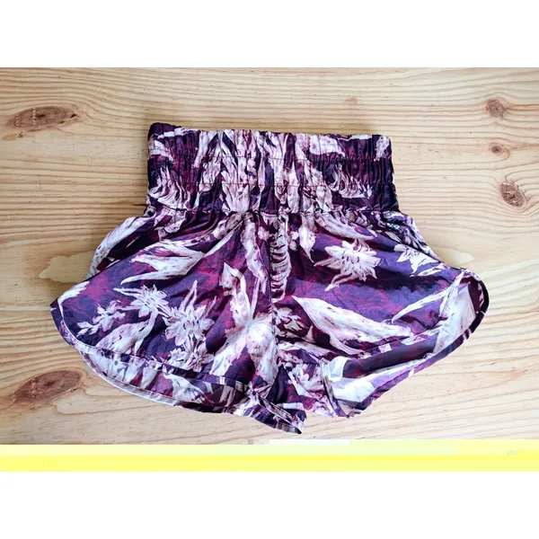 FP Movement Free People Women's Athletic Running Shorts Size S Burgundy Floral - Image 2