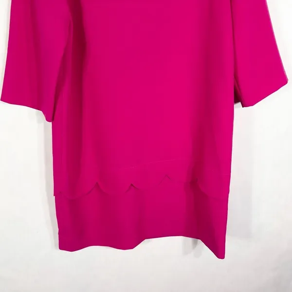 Kate Spade Size‎ 6 Dress Hot Pink Shift Mini Scalloped Crew Lined Keyhole 1352 - Image 4
