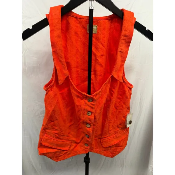 Free People NEW Free-Est Cara Cherry Tomato Red Collared‎ Vest Top Striped Small - Image 8