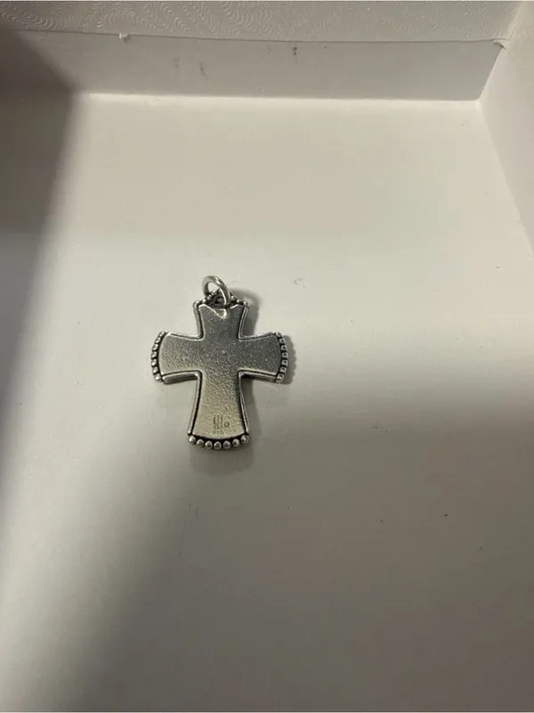 James Avery Silver LOVE Floral Cross Pendant - Image 2