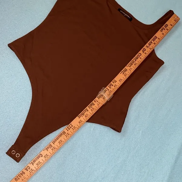 BANANA REPUBLIC tank top bodysuit thong snap style rich dark brown NEW size S - Image 10