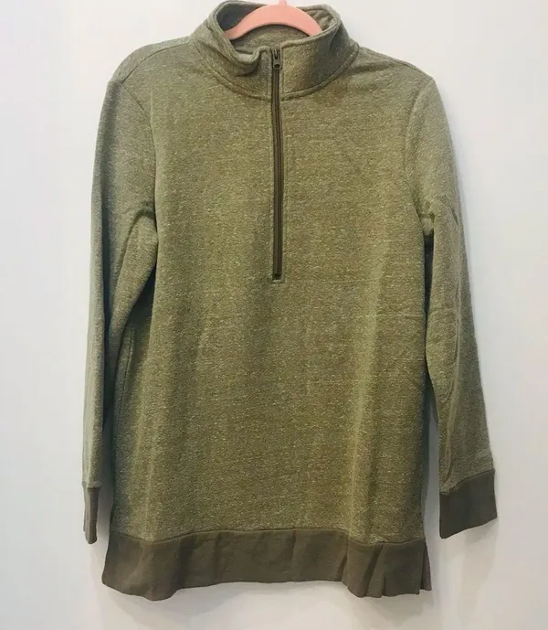 Boutique oversized zip up green two tone pull over size small. - Image 2
