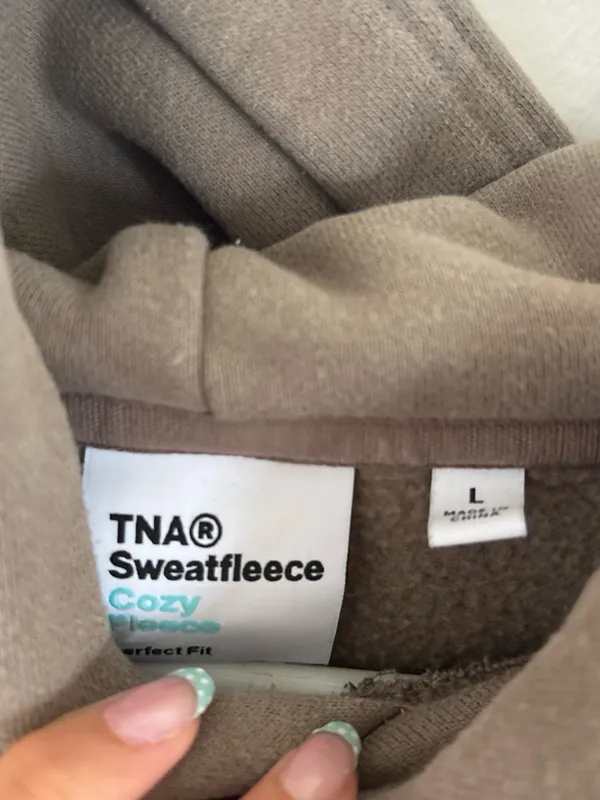 Aritzia tna Taupe Pullover Hoodie - Image 3