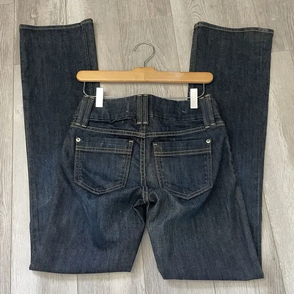 Gap Flare Jeans low rise curvy boot cut womens Dark Wash Blue (size 0) y2k retro - Image 5