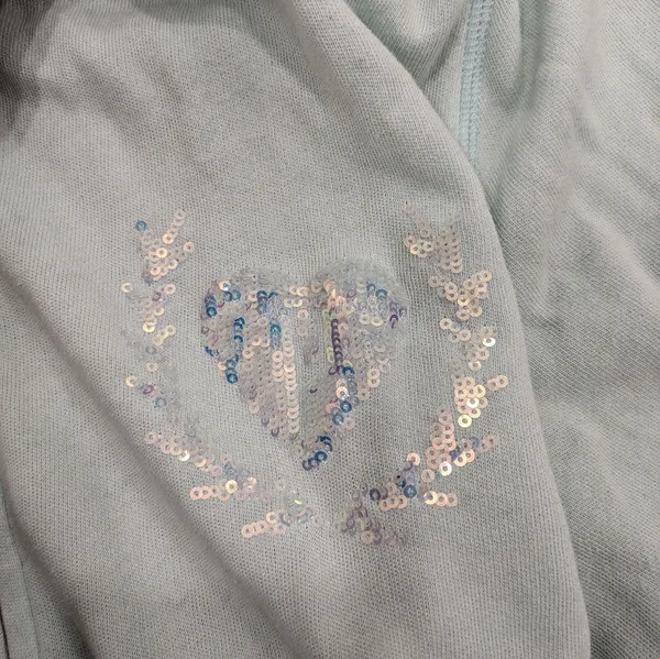 Victoria's Secret PINK Light Blue Zip Up Hoodie Size Large - Image 6