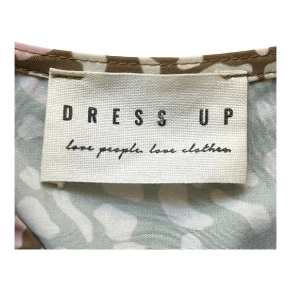 Dress Up‎ Animal Print Maxi Dress Womens Large Brown Pink Smocked Waist V-Neck - Image 7