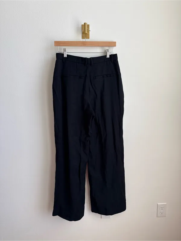 Abercrombie & Fitch Sloane Crepe Tailored Trousers Black Ultra High Rise 28 - Image 6