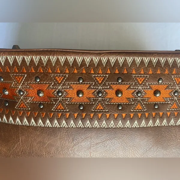 Tribal‎ Ethnic Western Style Shoulder Bag, Cognac Color, Simple & Beautiful - Image 10