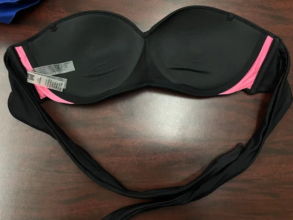 PINK Victoria’s Secret Black Strapless Bikini Top Size Large - Image 3