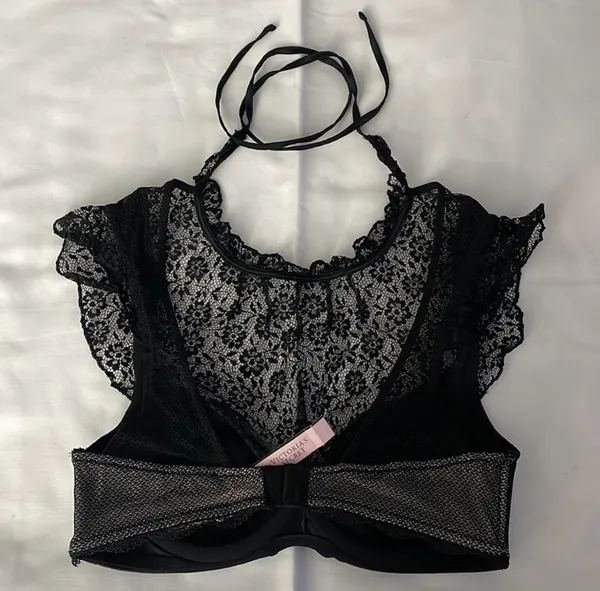 Victoria's Secret Satin & Lace Bra Top Crop Top 32C - Image 6