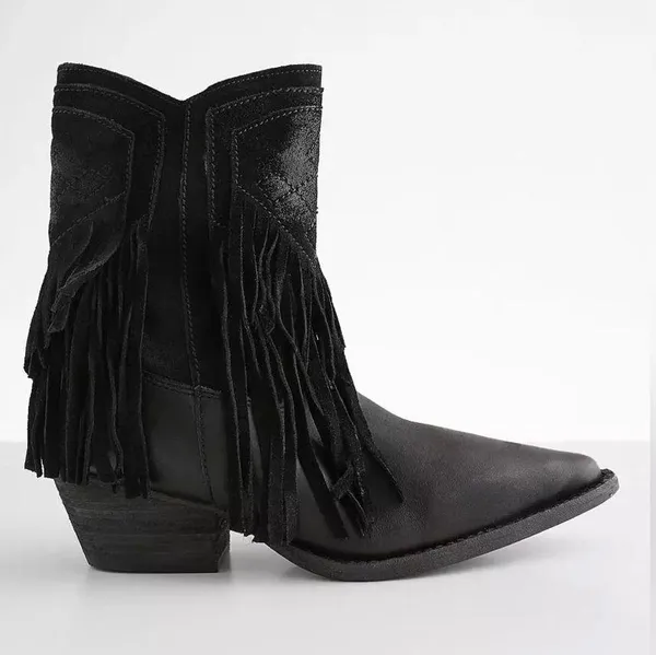 🆕 Free People | Lawless Fringe Western Boot | Black | Size: 8.5 - Image 7