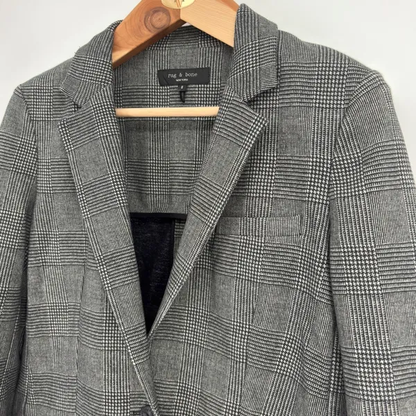 Rag & Bone Glen Plaid Blazer Parisian Workwear Office Core Capsule Wardrobe Sz 8 - Image 3