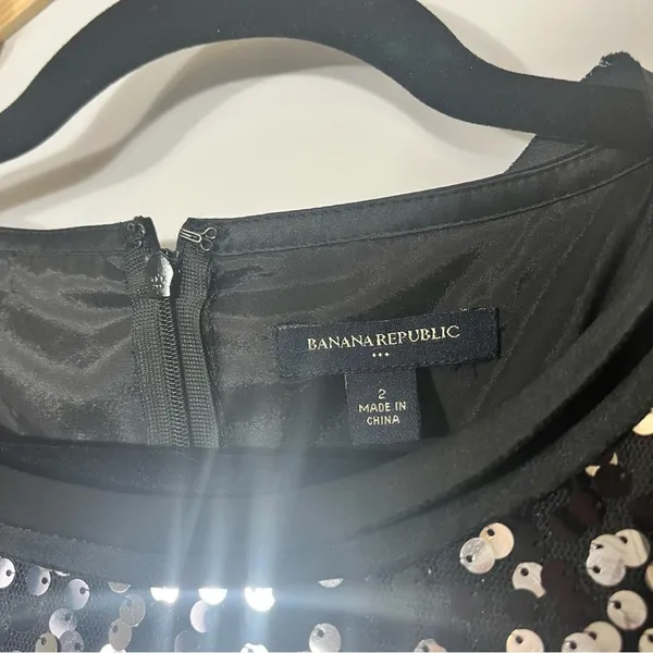 Banana Republic Black Sequin Dress Size‎ 2 - Image 8