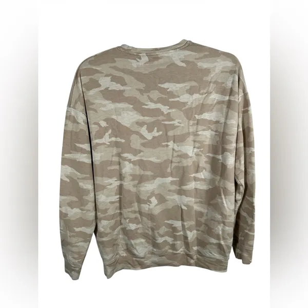 Athleta Studio to Street Camo Sweatshirt Womens S Oatmeal Beige 432058‎ - Image 4