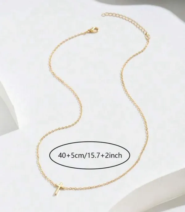 Gold Cross Pendant Necklace - Image 5