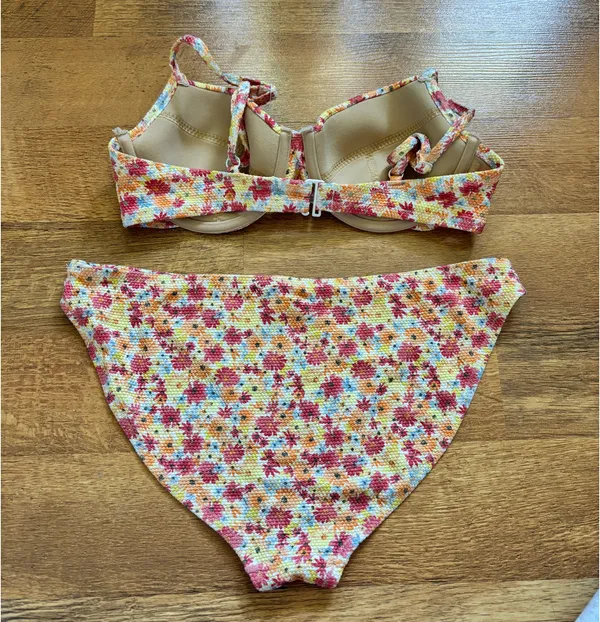 Old Navy Floral Bikini Set Pink Orange - Image 2