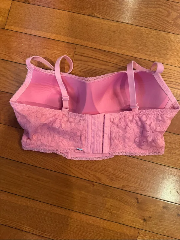 Victoria's Secret PINK Lace Lightly Lined Corset Top Bralette Pink Size L EUC - Image 3