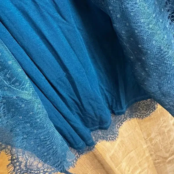 Soft‎ Surroundings Frederica Lace Maxi Skirt Dark Teal Blue Large NWT - Image 8