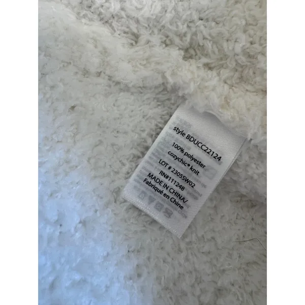 Barefoot Dreams CozyChic Robe Women Size 2 L XL White Plush Belted Loungewear - Image 4