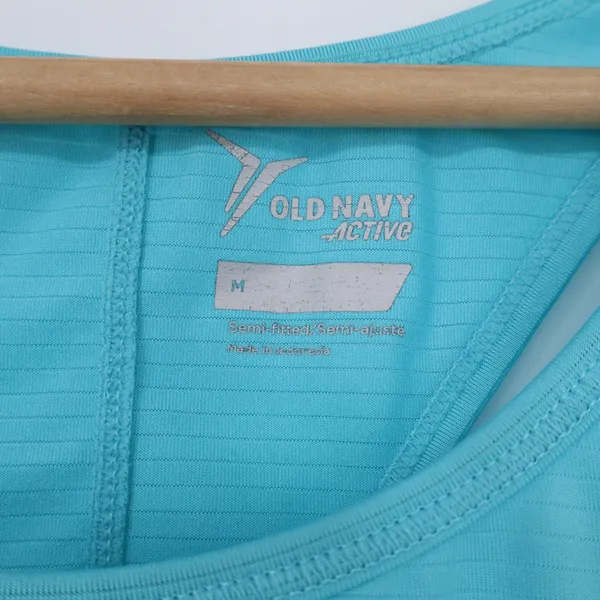 Old Navy Tank Top Womens M Active Aqua Blue Racerback Semi-Fitted Excellent - Image 2