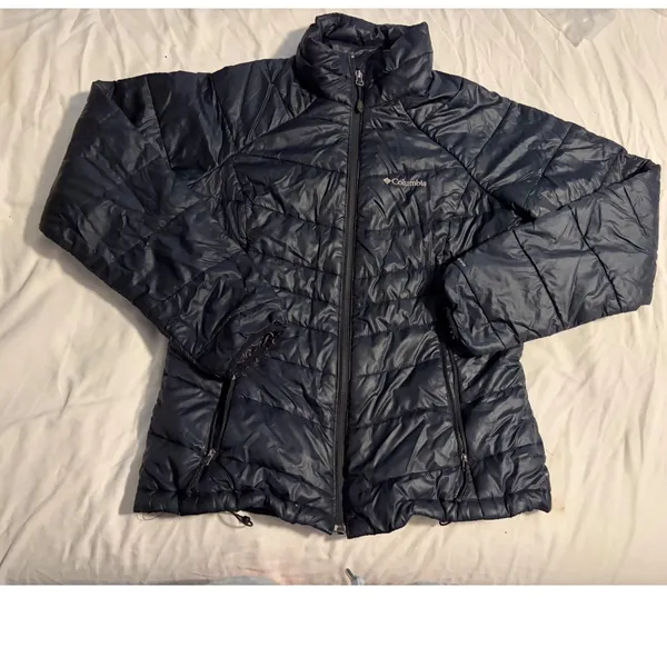 Columbia Puffer Jacket TurboDown Omni-Heat Black Quilted Women's Size M - Image 2