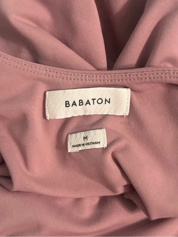 Aritzia Babaton Contour Mauve Ruched Front Bodysuit - Image 4