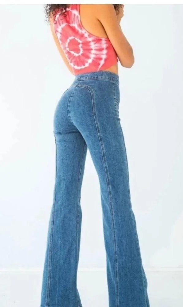 Revice Roller Girl Flare Jeans Blue Clue Wash NWT size 29 size 8 - Image 3