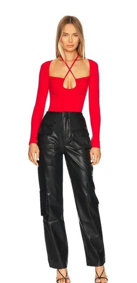 Revolve Superdown Storme long sleeve Bodysuit in Red - Image 2