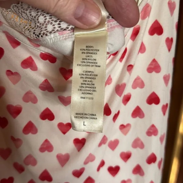 Jessica Simpson Pj Red Heart Valentine Lace Top Size Large - Image 6