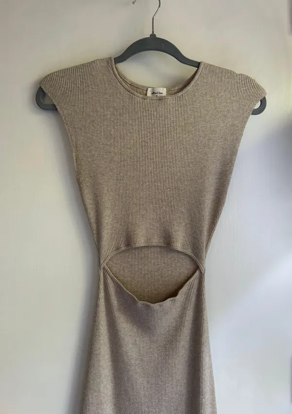 Wilfred Free Aritzia Cutout Knit Midi Dress - Image 8