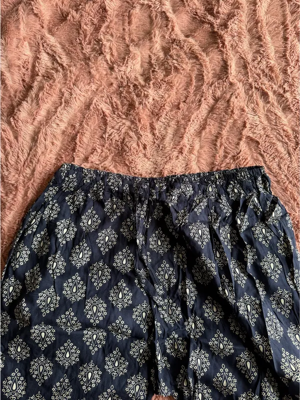 Navy Blue & White Boho Pants - Image 2