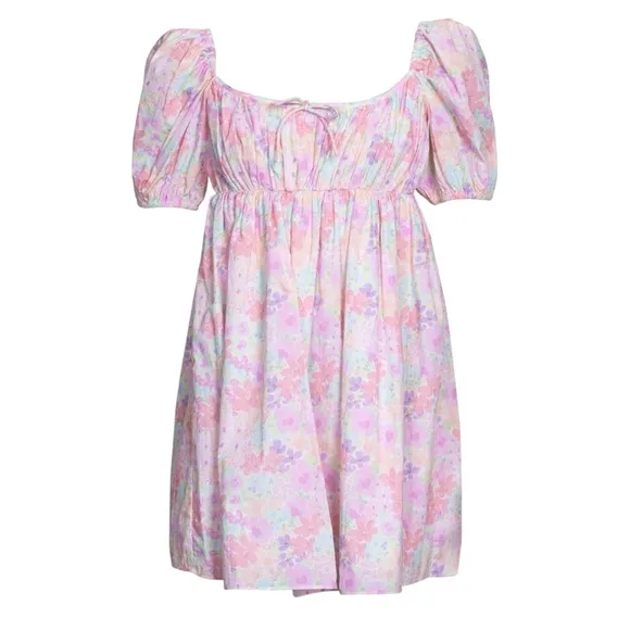 For Love & Lemons Floral Babydoll Kennedy Mini Dress Womens M - Image 2
