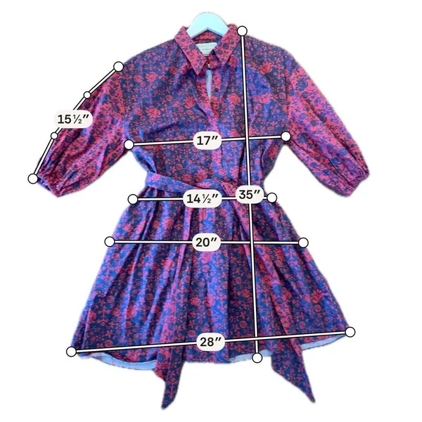 Anthropologie x Sachin & Babi nightingale purple floral shirt dress M - Image 8