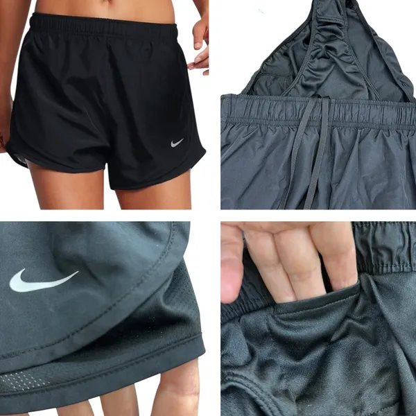 Nike Dri Fit Black Brief Lined Running Athletic Hidden Pocket Shorts Womens S - Image 3