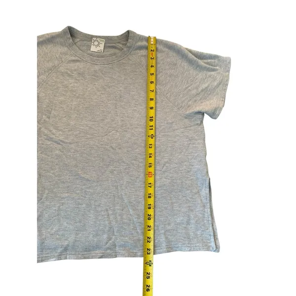 Offline by‎ Aerie Gray Short Sleeve Sweatshirt Medium Terry Knit Lounge Top - Image 7